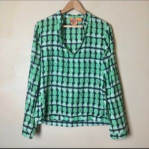 🖤💚Tory Burch pineapple blouse/tunic/top💚🖤